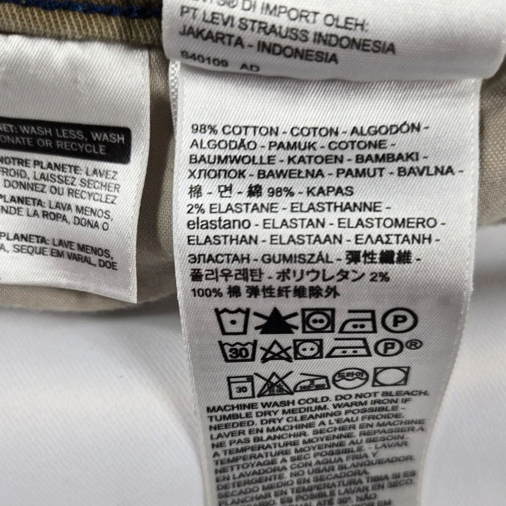Levi's XX Chino Standard Taper Beige Tan‎ Pants Casual 38x30 (36x28)